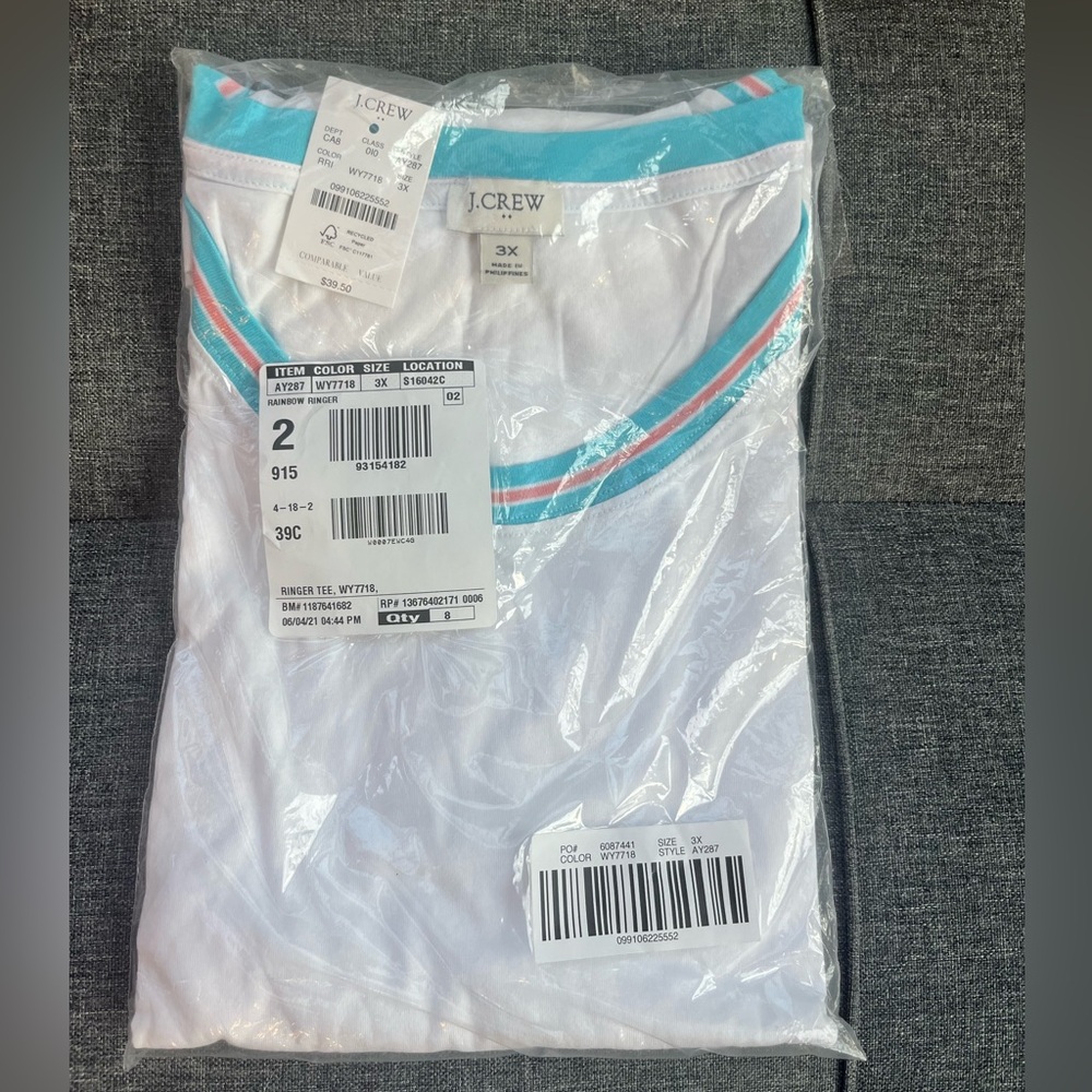 J Crew Women’s 3x Ringer Tee